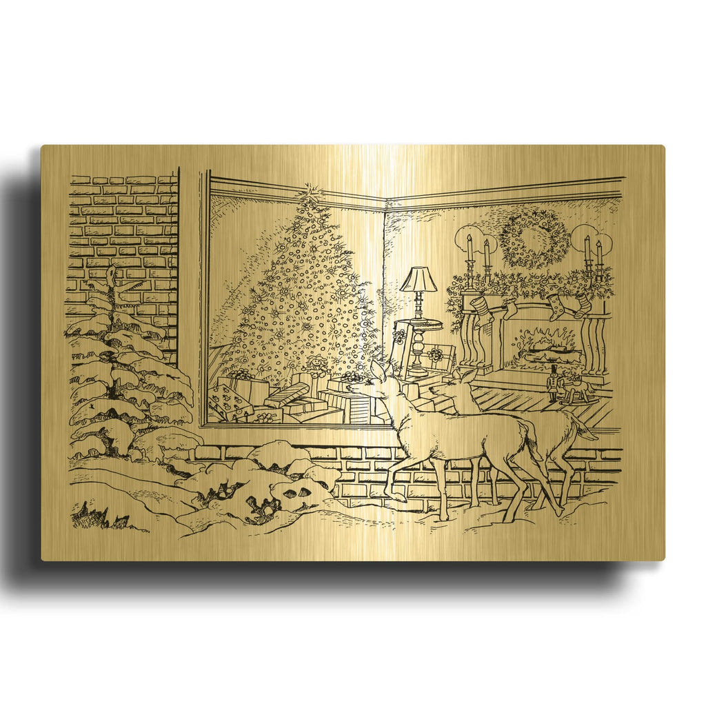 'Holiday 1' By Nicky Boehme Gold Metal Wall Art