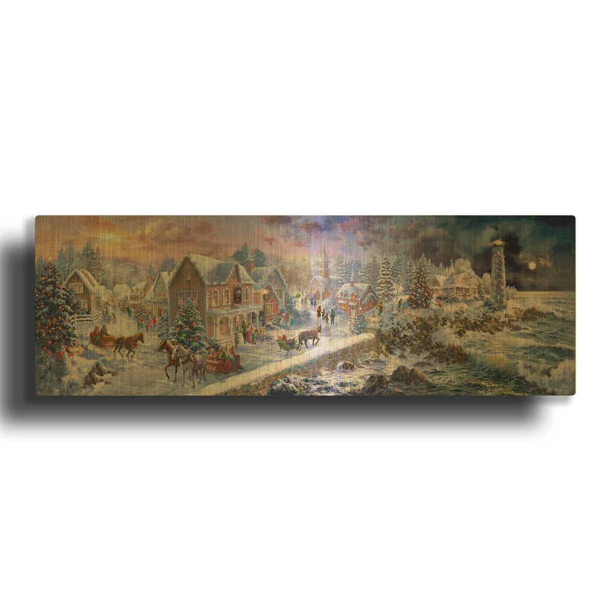 'Holiday At Seaside' By Nicky Boehme Gold Metal Wall Art