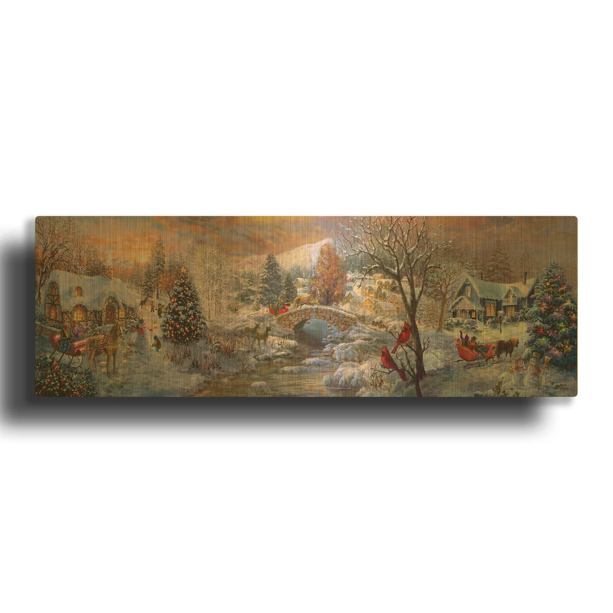 'To Grandmas House We Go' By Nicky Boehme Gold Metal Wall Art