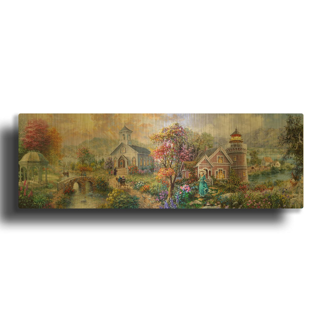 'Sunday Morning In Spring' By Nicky Boehme Gold Metal Wall Art