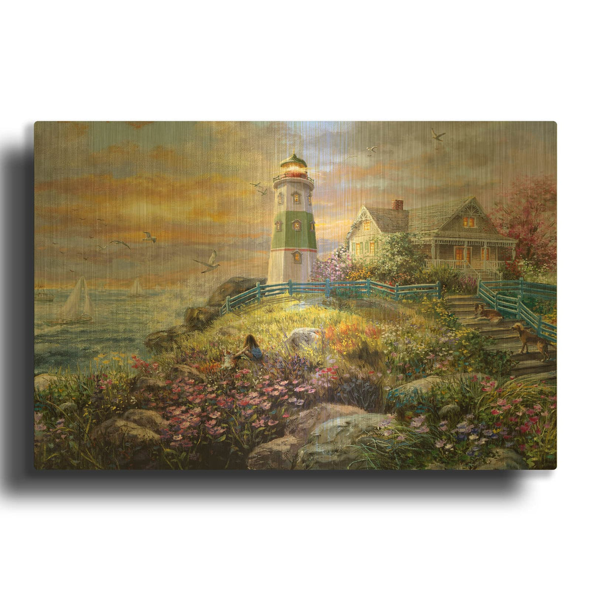 'Watching The Sunset' By Nicky Boehme Gold Metal Wall Art