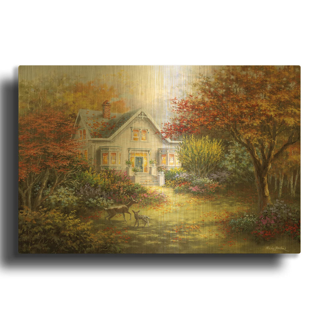 'Autumn Overtures' By Nicky Boehme Gold Metal Wall Art