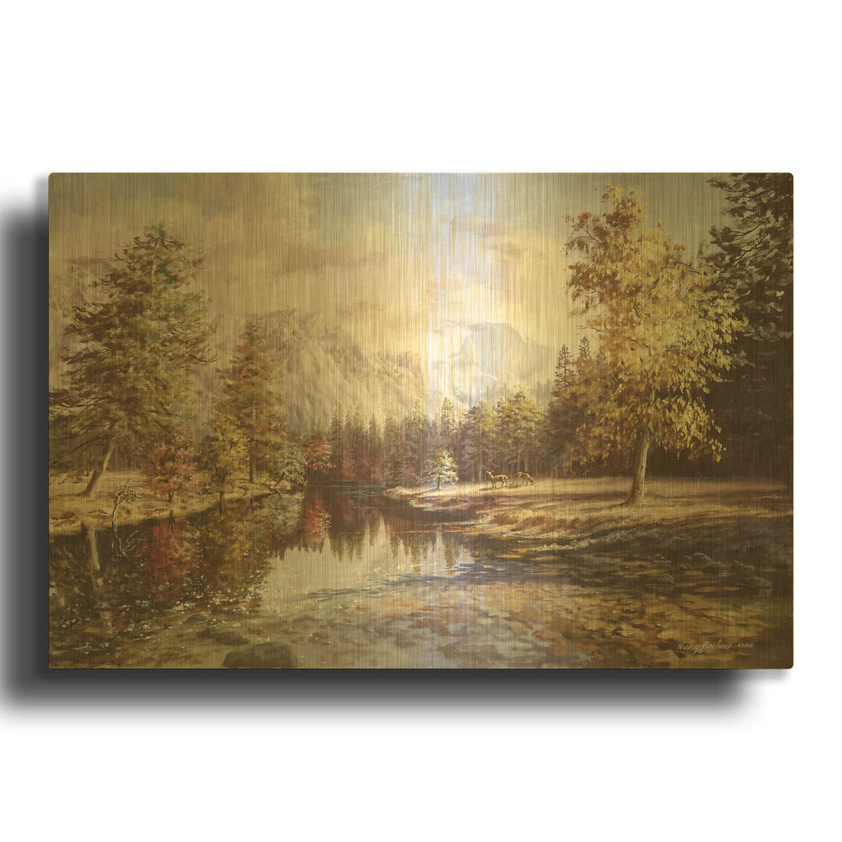 'High Sierras' By Nicky Boehme Gold Metal Wall Art