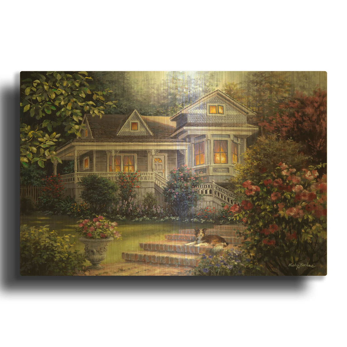 'A Canine Sanctuary' By Nicky Boehme Gold Metal Wall Art