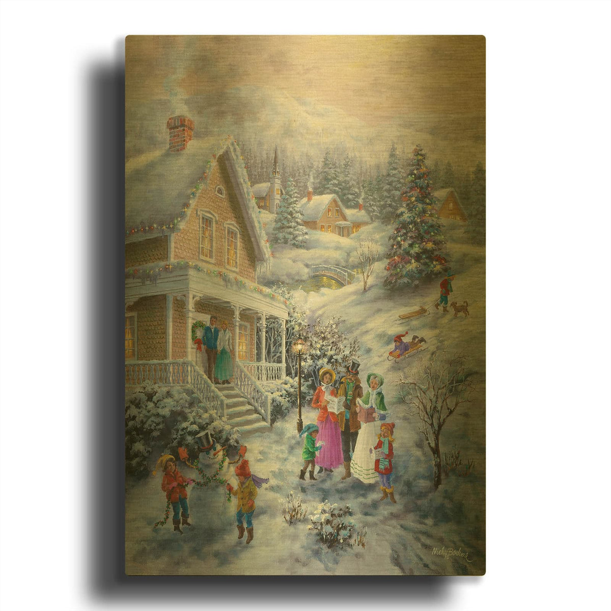 'Carolers' By Nicky Boehme Gold Metal Wall Art