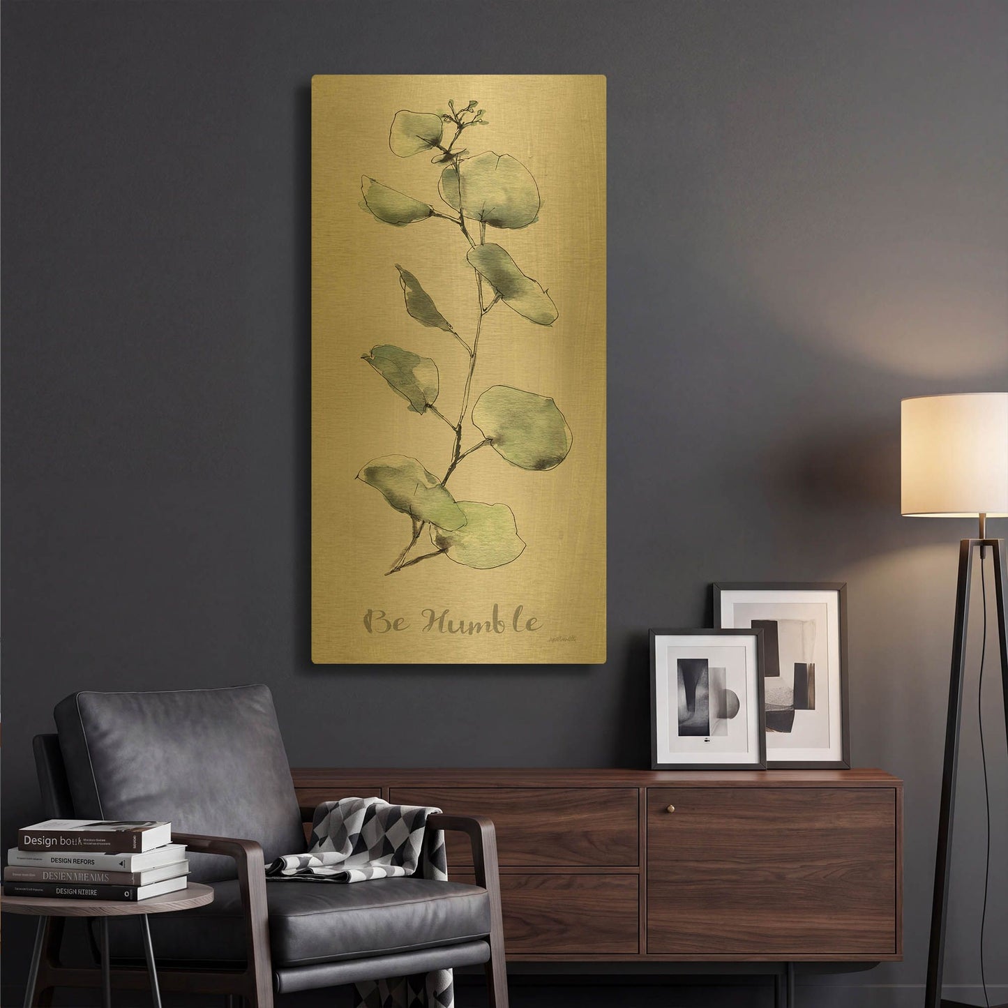 'Modern Farmhouse XV' By Anne Tavoletti Gold Metal Wall Art