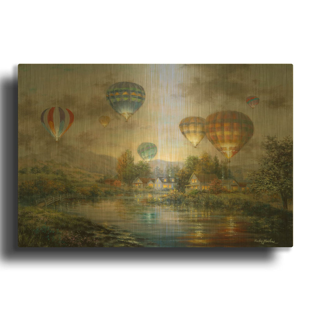 'Balloon Glow' By Nicky Boehme Gold Metal Wall Art