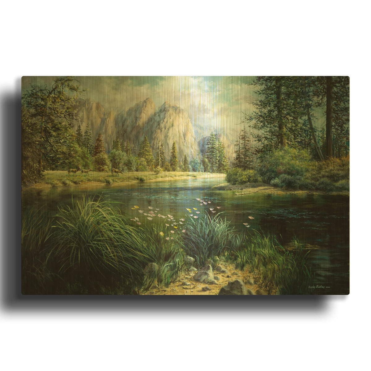 'Springtime Abounds' By Nicky Boehme Gold Metal Wall Art