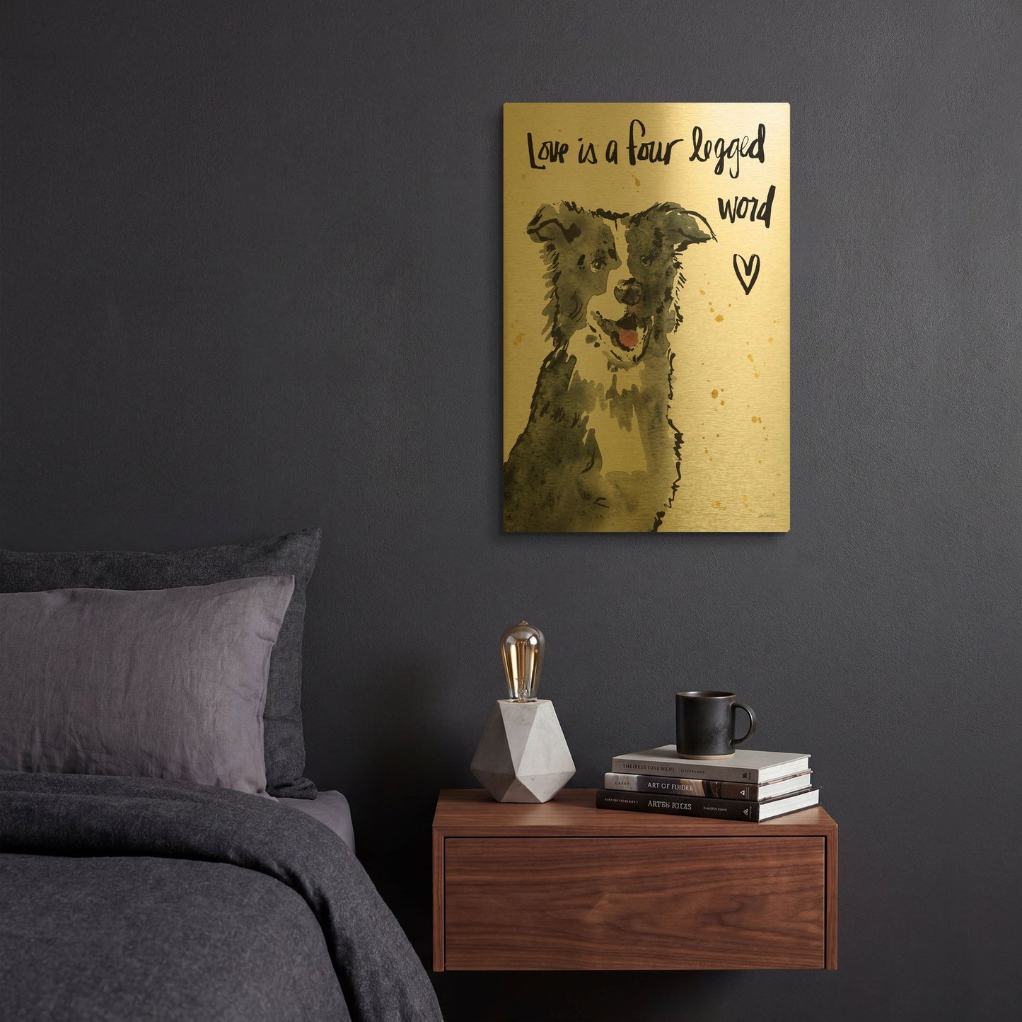 'Strike a Paws XI' By Anne Tavoletti Gold Metal Wall Art