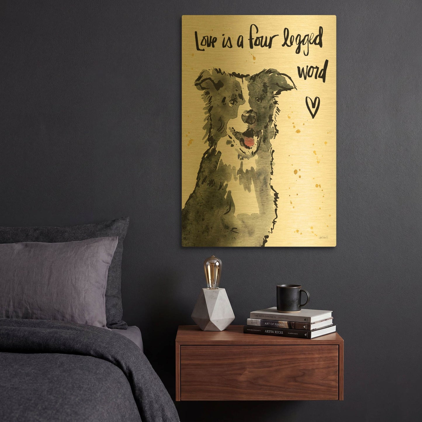 'Strike a Paws XI' By Anne Tavoletti Gold Metal Wall Art