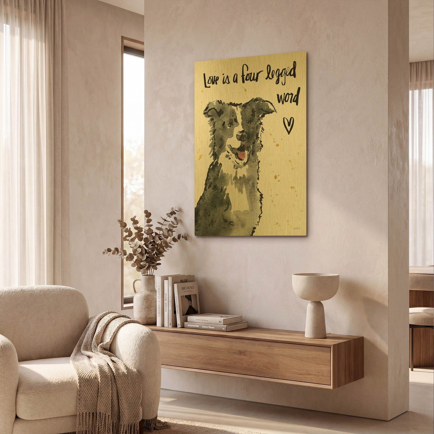 'Strike a Paws XI' By Anne Tavoletti Gold Metal Wall Art
