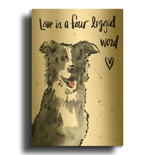 'Strike a Paws XI' By Anne Tavoletti Gold Metal Wall Art