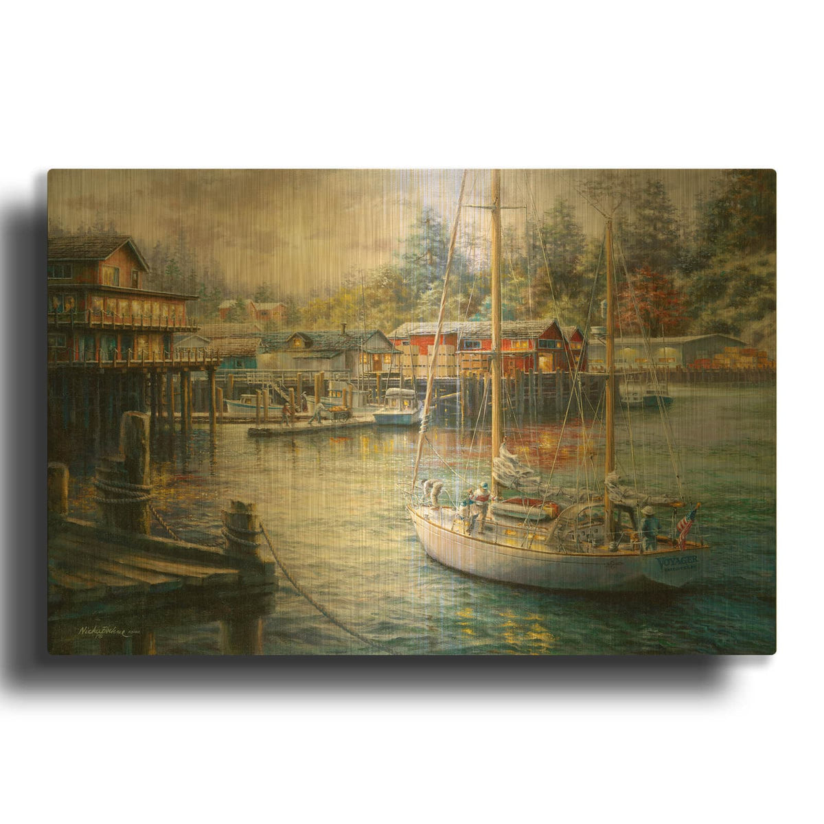 'Boat' By Nicky Boehme Gold Metal Wall Art