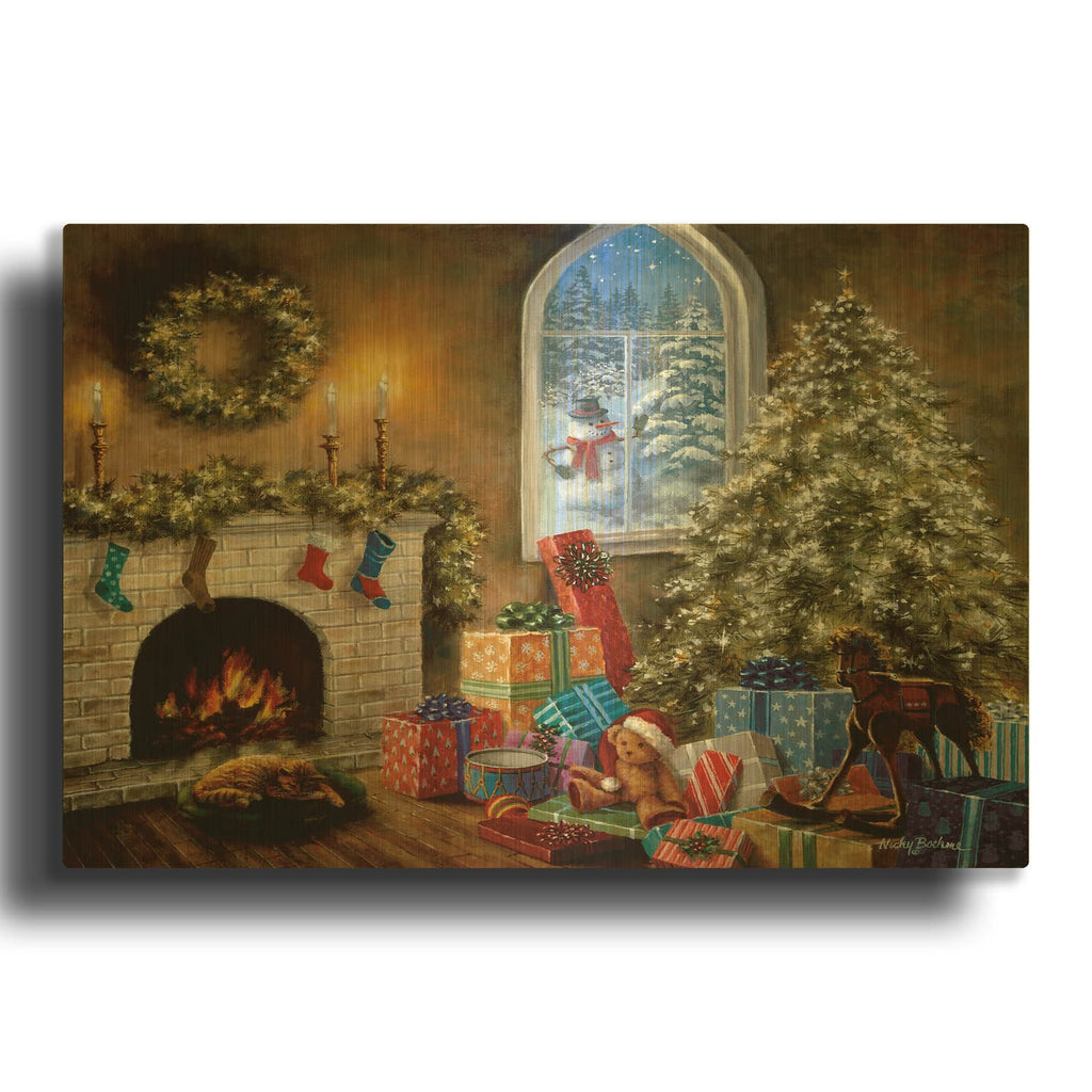 'Not A Creature Was Stirring' By Nicky Boehme Gold Metal Wall Art