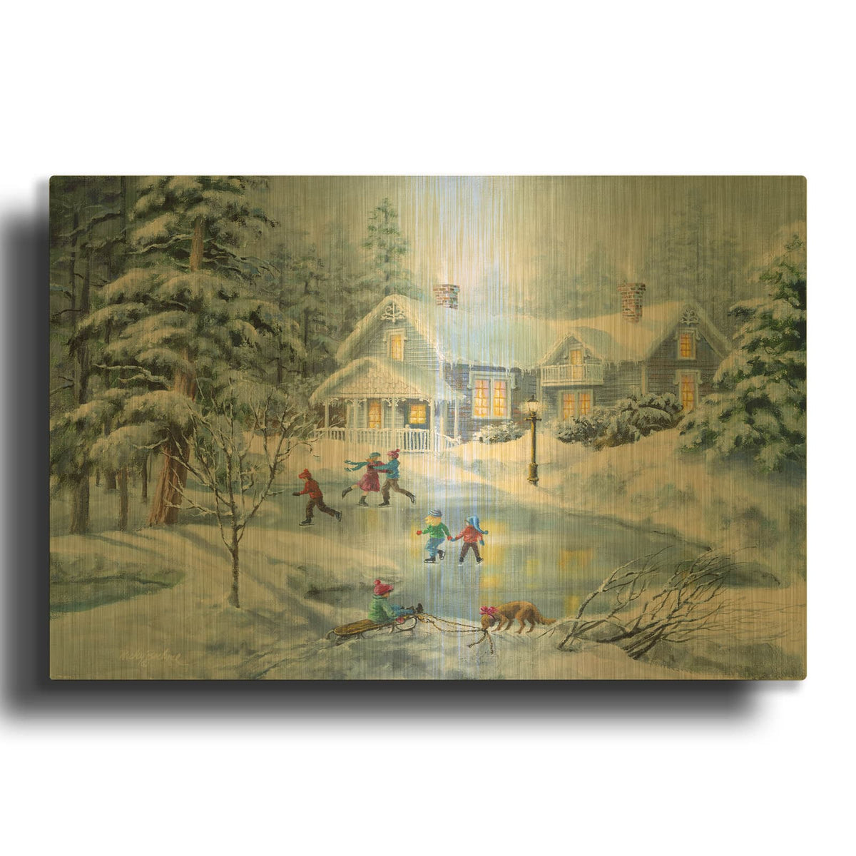 'A Fine Winter' By Nicky Boehme Gold Metal Wall Art