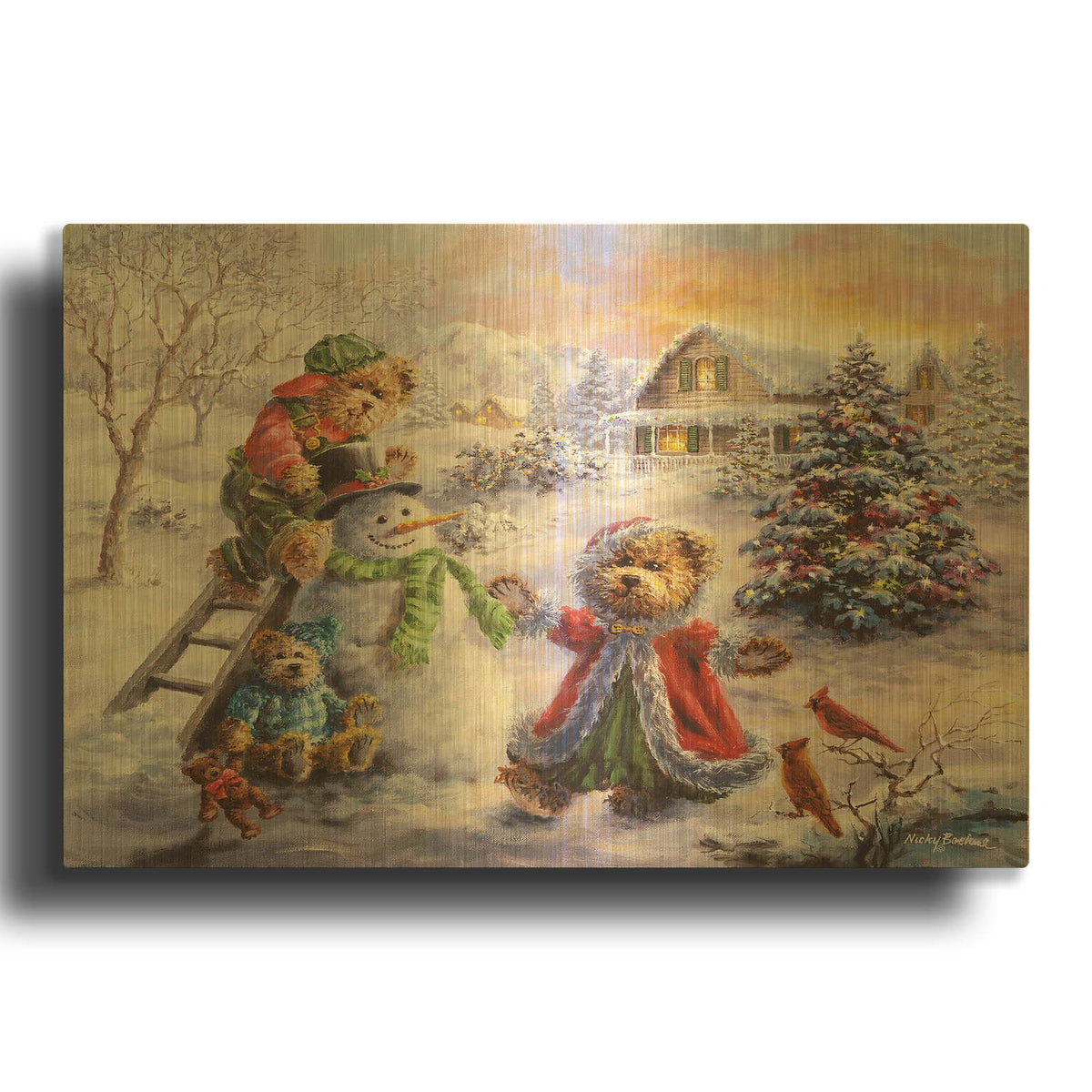 'Fun Loving Merriment' By Nicky Boehme Gold Metal Wall Art