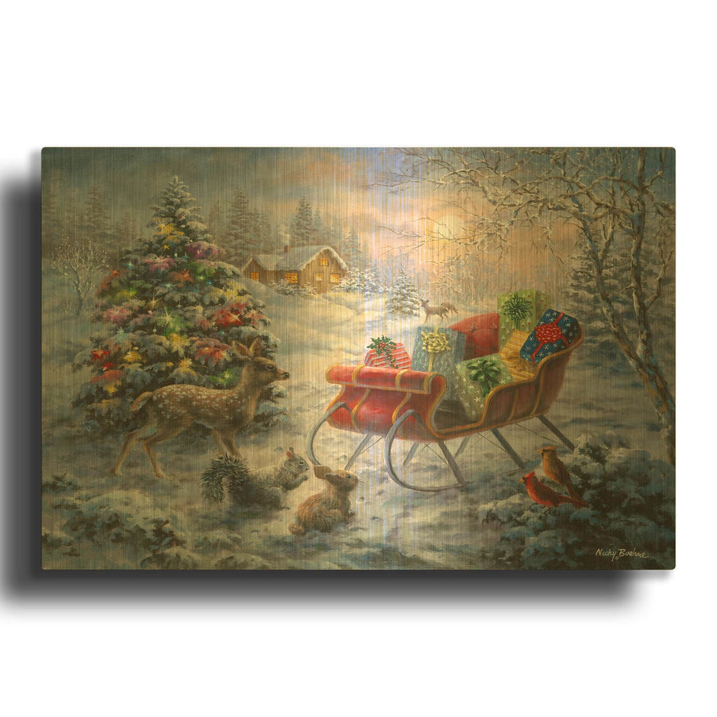 'Tis' By Nicky Boehme Gold Metal Wall Art