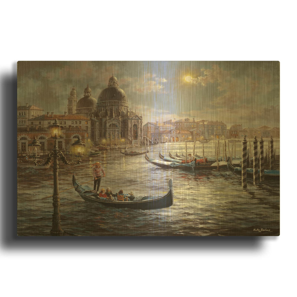 'Grand Canal Venice' By Nicky Boehme Gold Metal Wall Art