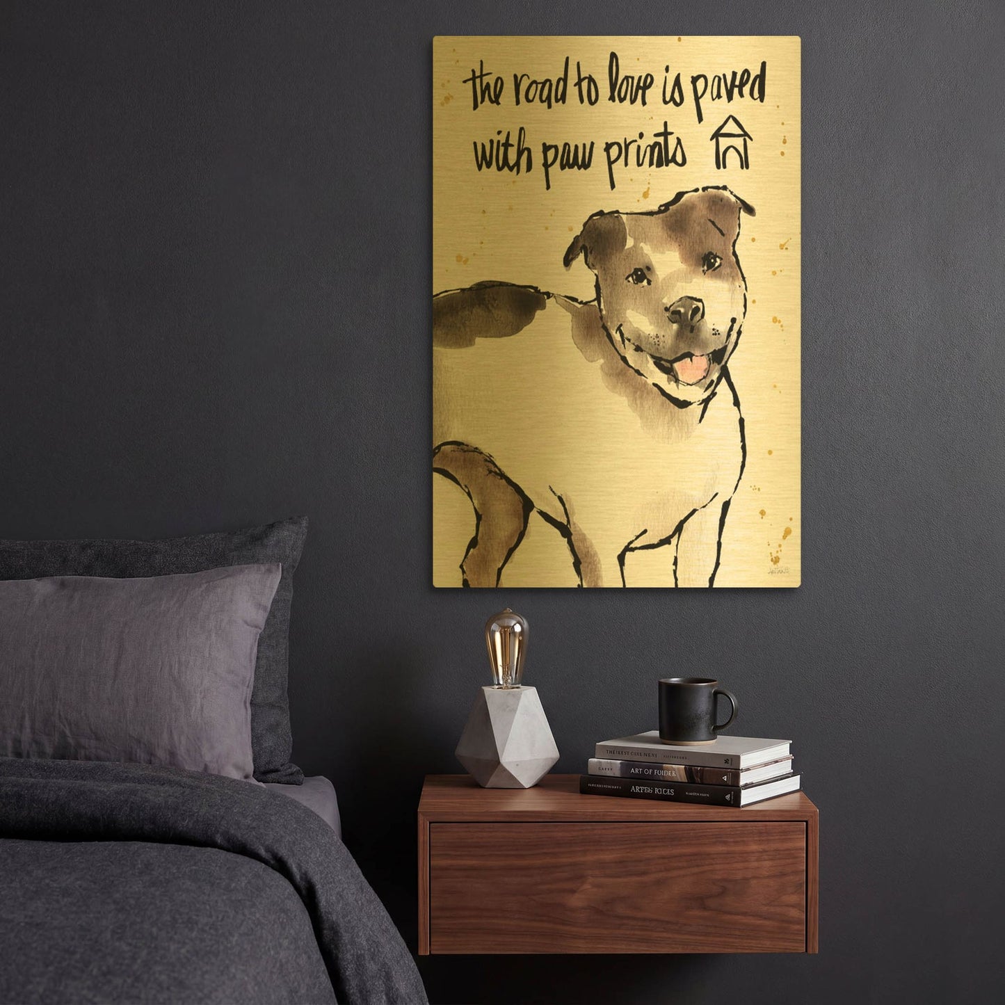 'Strike a Paws XV' By Anne Tavoletti Gold Metal Wall Art