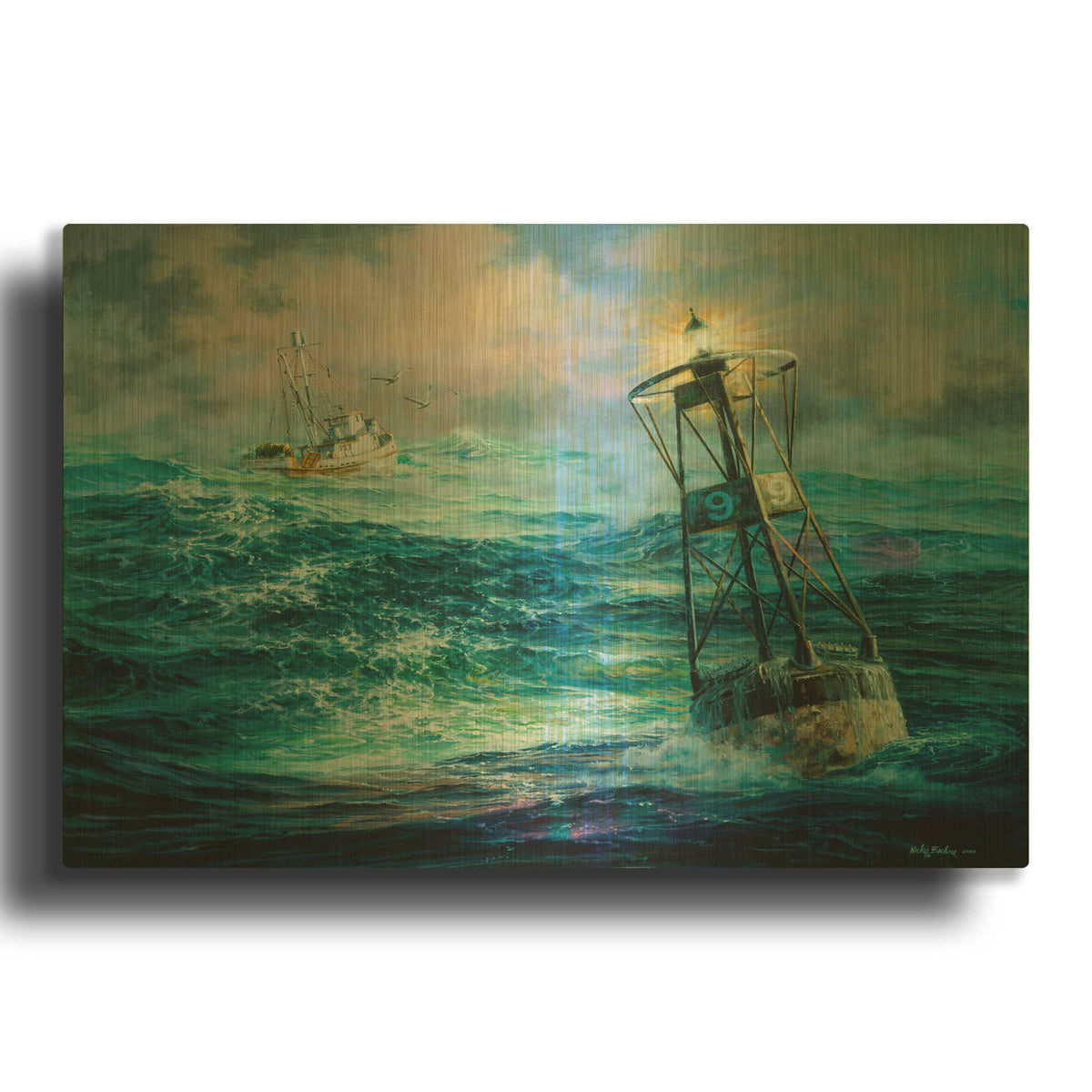 'Almost Home' By Nicky Boehme Gold Metal Wall Art