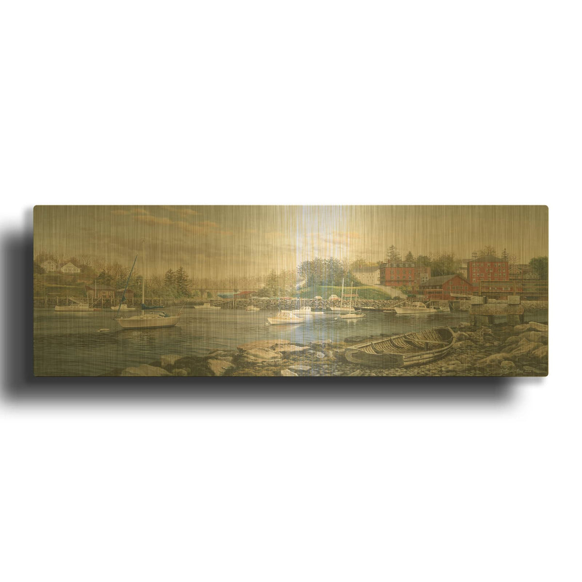 'Cozy Cove' By Nicky Boehme Gold Metal Wall Art
