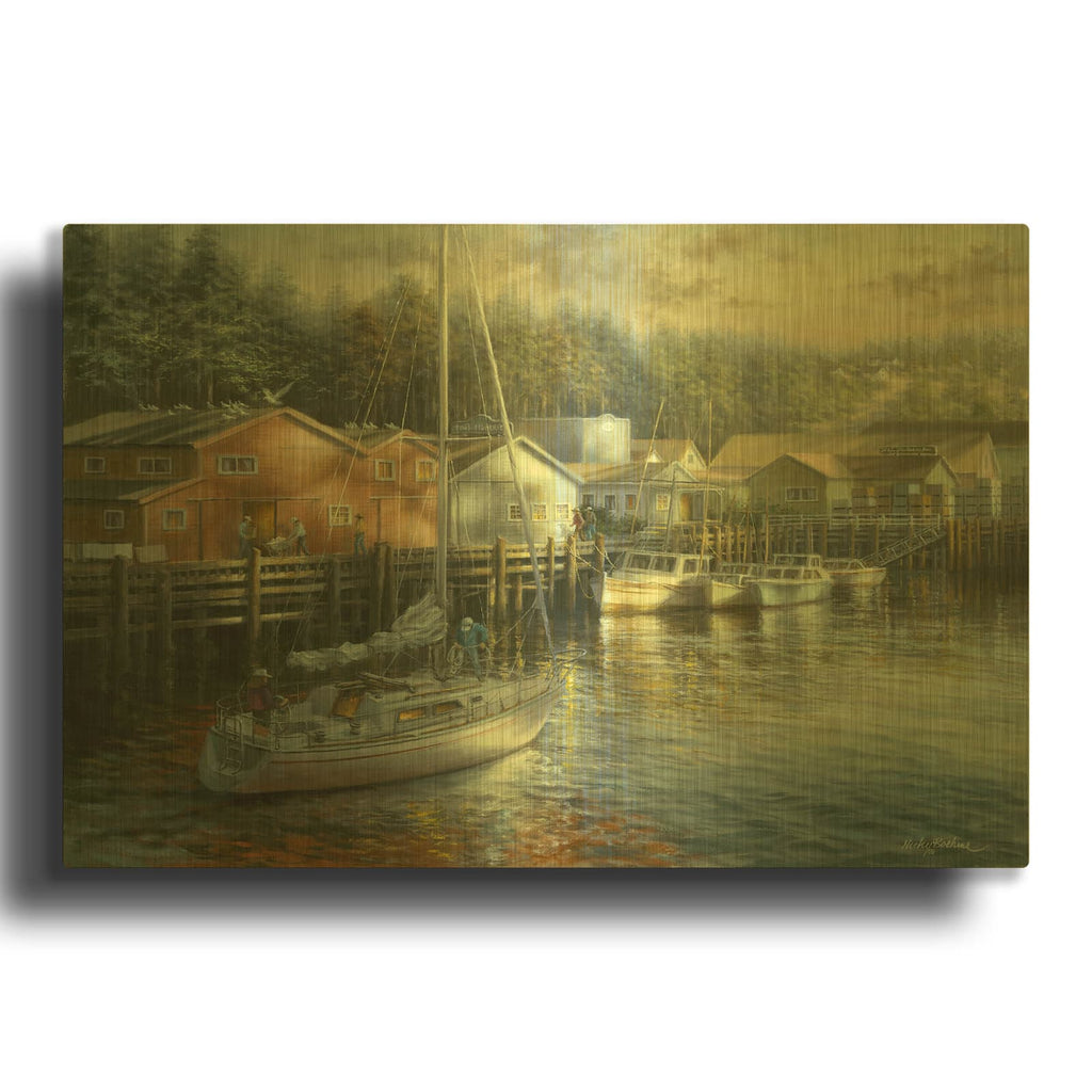 'Skillful Seafarer' By Nicky Boehme Gold Metal Wall Art