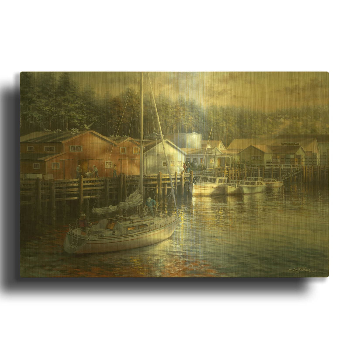'Skillful Seafarer' By Nicky Boehme Gold Metal Wall Art