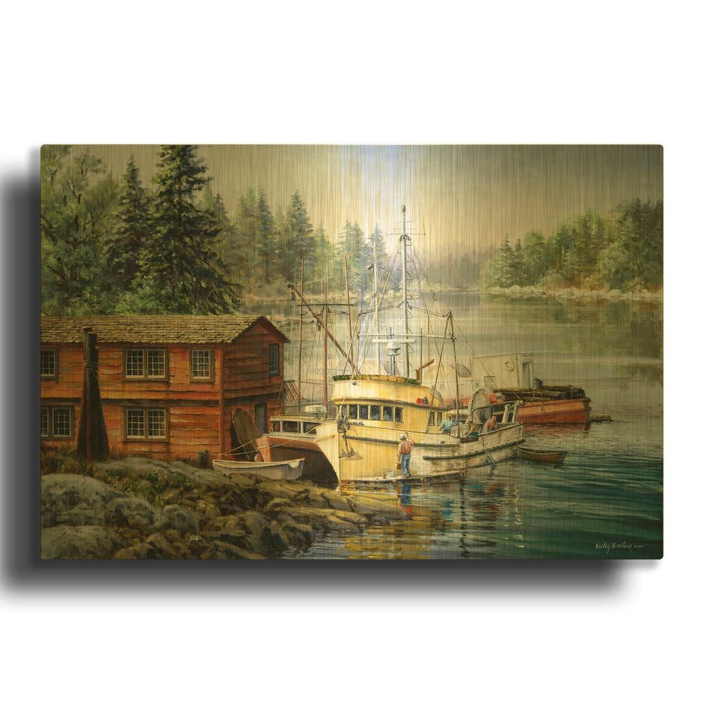 'Spruced And Spry' By Nicky Boehme Gold Metal Wall Art