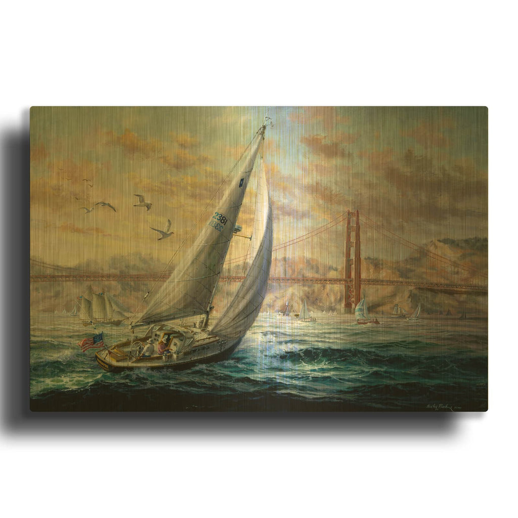 'Golden Gate' By Nicky Boehme Gold Metal Wall Art