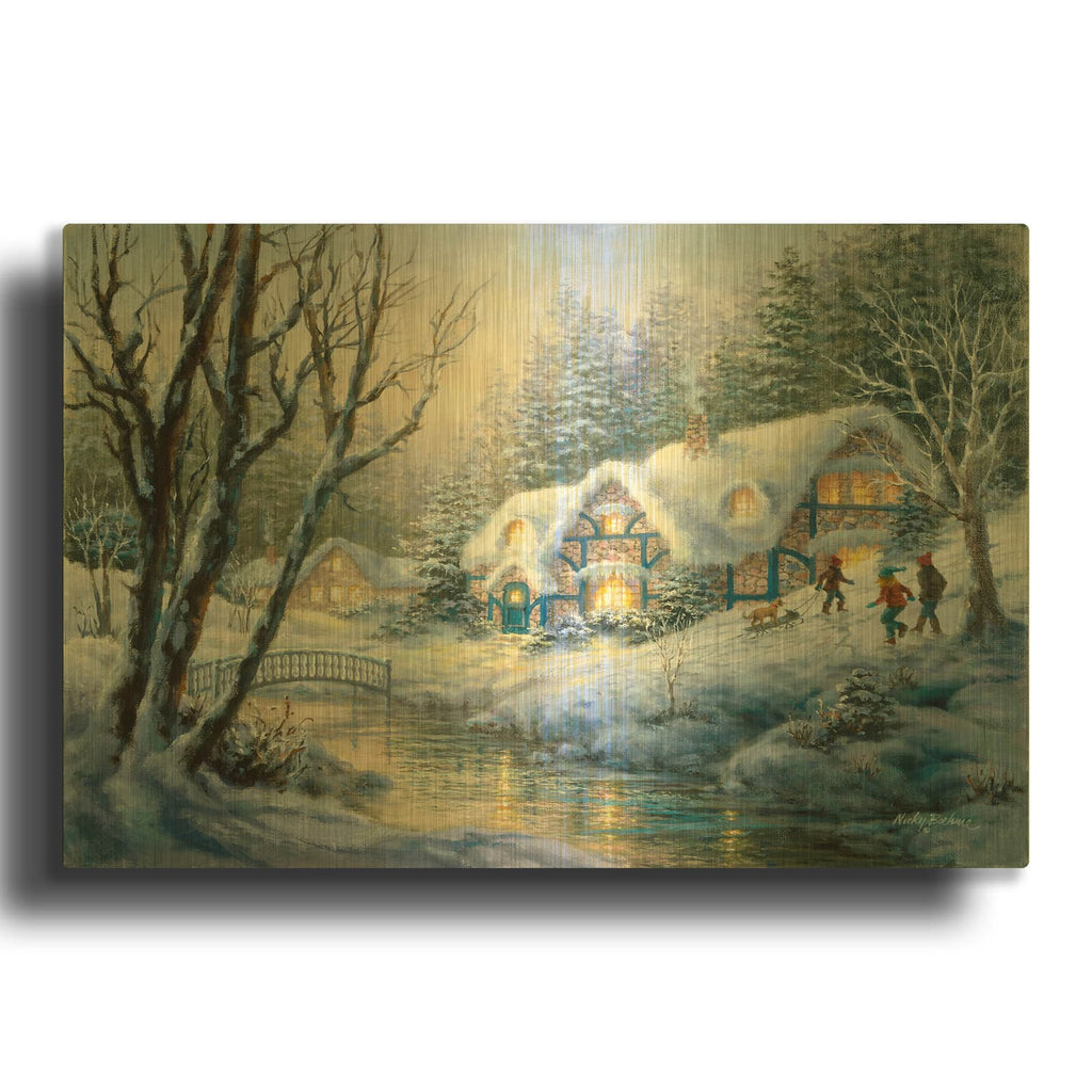 'Winter Frolic' By Nicky Boehme Gold Metal Wall Art