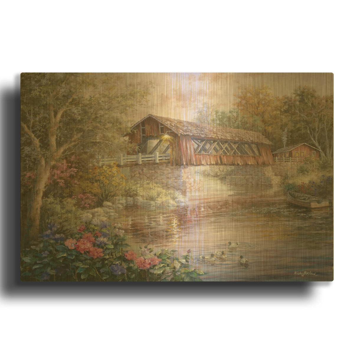 'Country Thoroughfare' By Nicky Boehme Gold Metal Wall Art