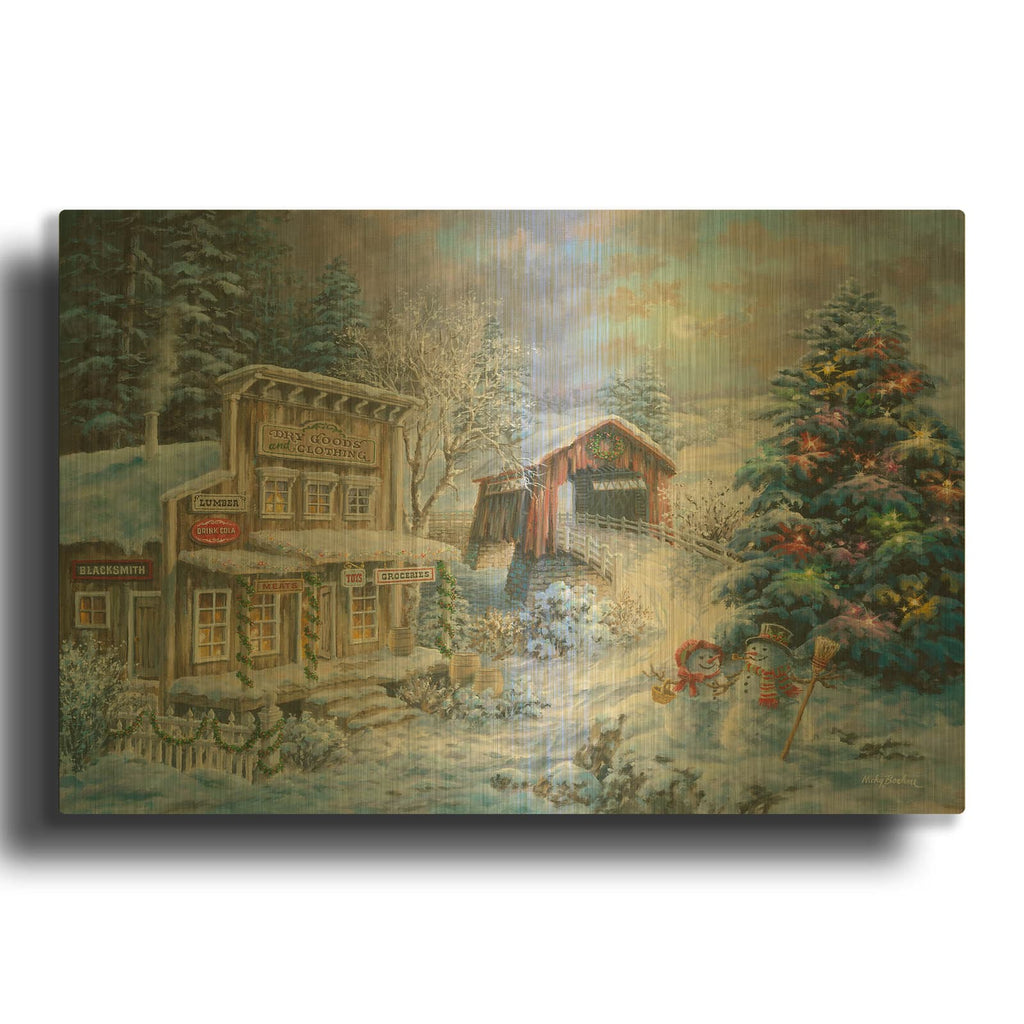 'Country Shopping' By Nicky Boehme Gold Metal Wall Art