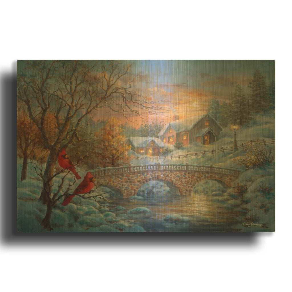 'Winter Sunset' By Nicky Boehme Gold Metal Wall Art