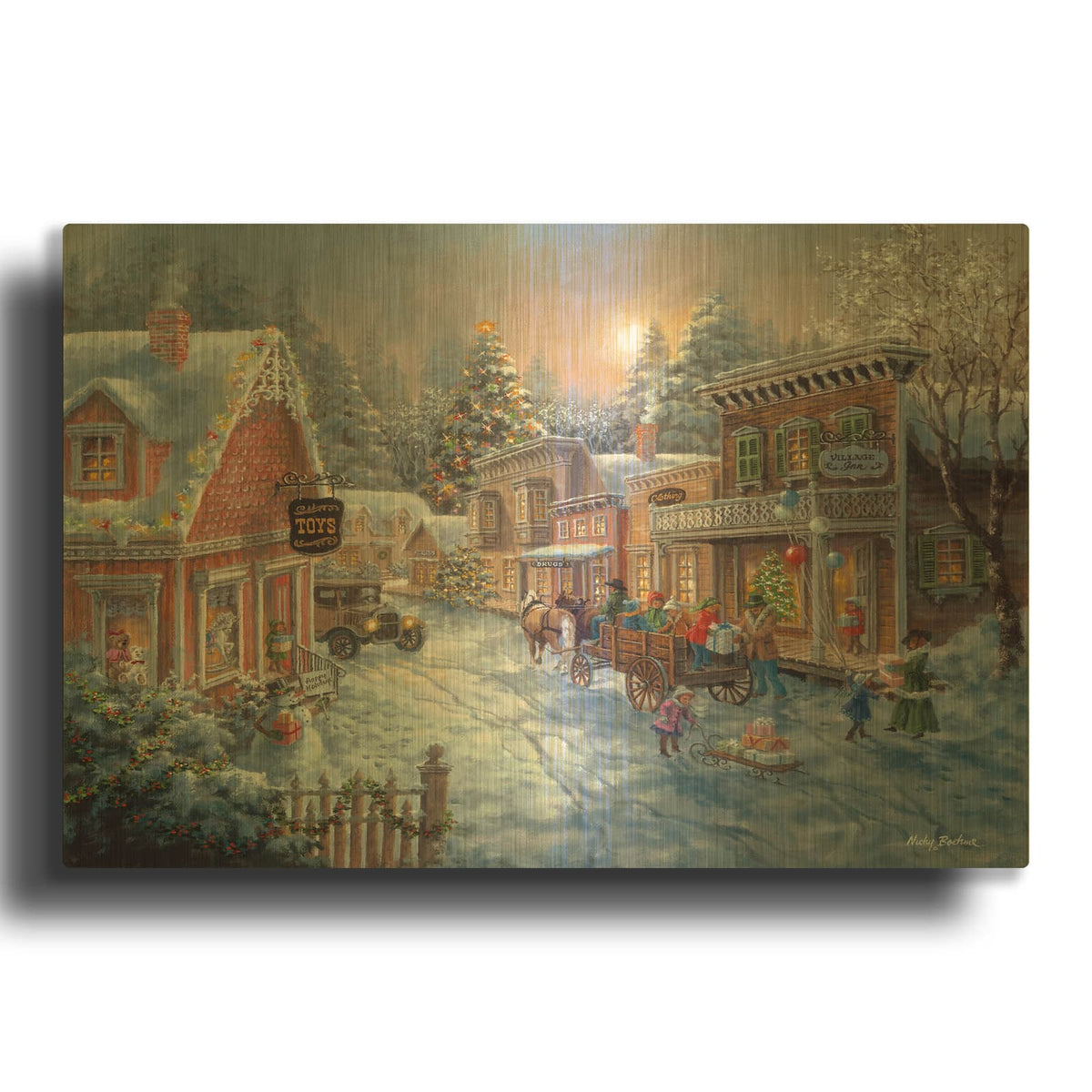'Good Old Days' By Nicky Boehme Gold Metal Wall Art