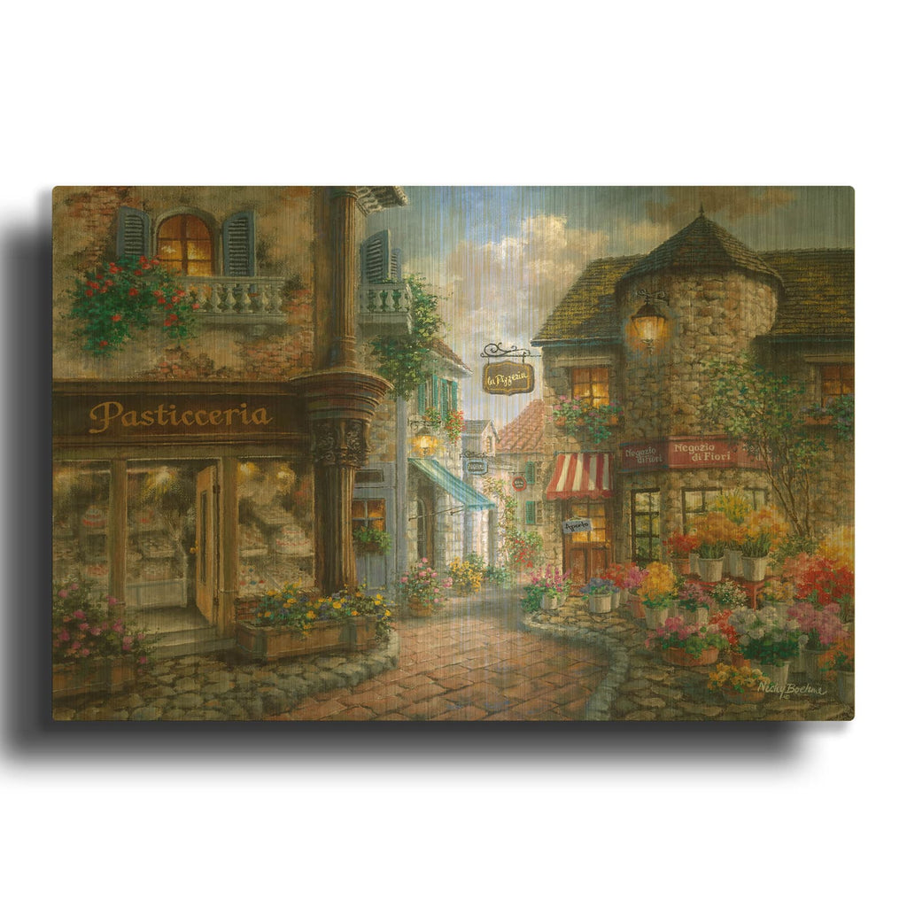 'Bello Piazza' By Nicky Boehme Gold Metal Wall Art