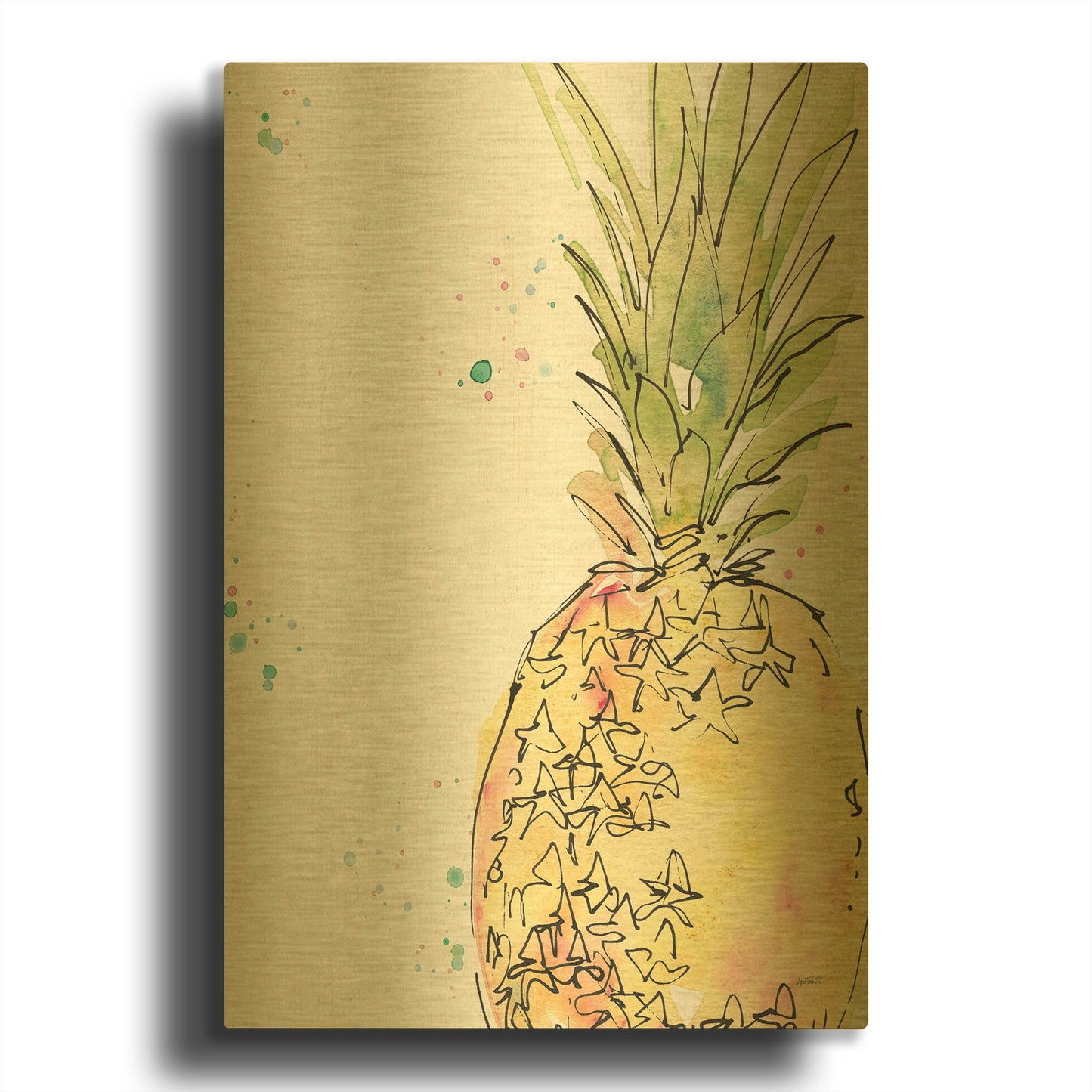 'Palm Passion IX' By Anne Tavoletti Gold Metal Wall Art