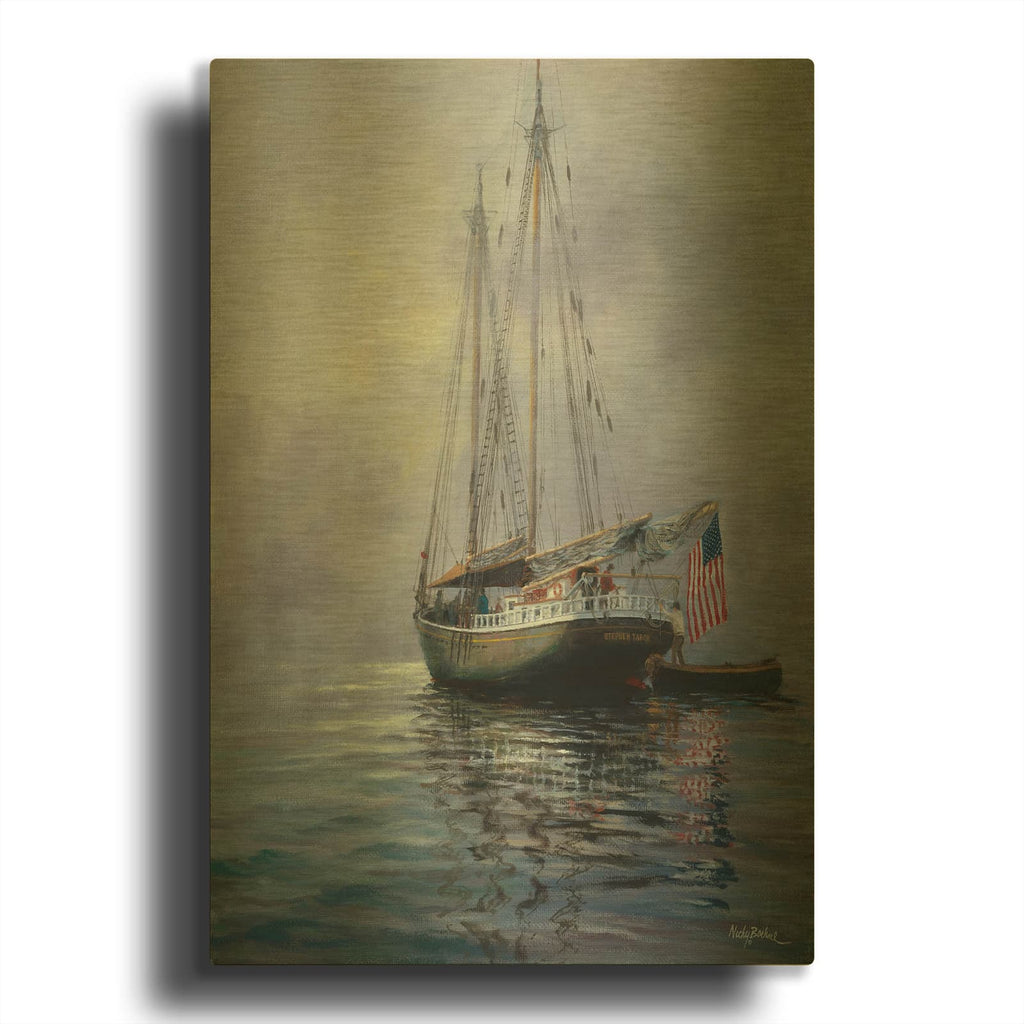 'In The Still At Dawn' By Nicky Boehme Gold Metal Wall Art