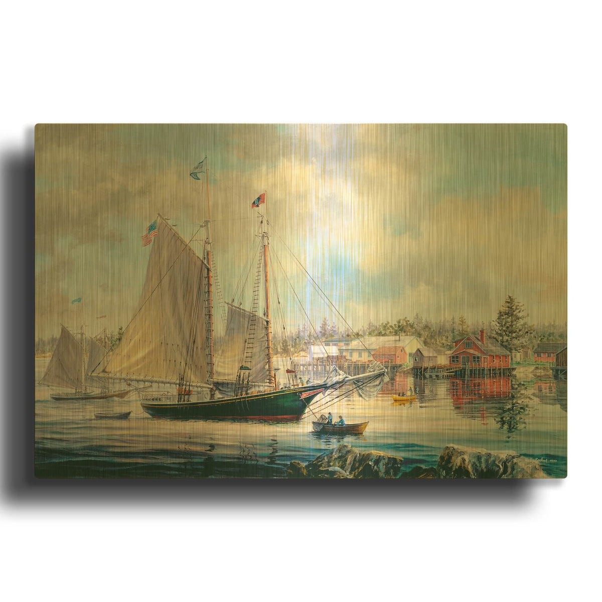 'Voyage Preparation' By Nicky Boehme Gold Metal Wall Art