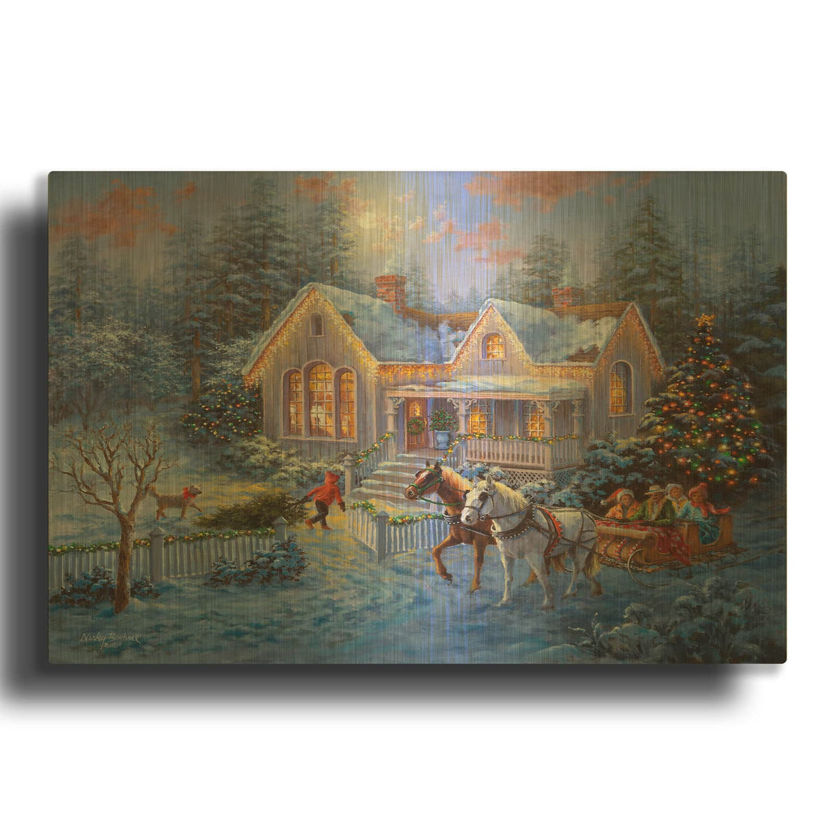 'Welcome Home' By Nicky Boehme Gold Metal Wall Art