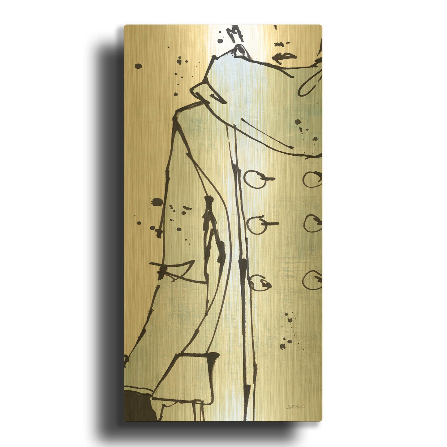 'Fashion Strokes VII Pastel' By Anne Tavoletti Gold Metal Wall Art