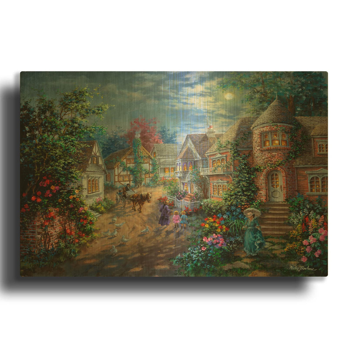 'Moonlight Splendor' By Nicky Boehme Gold Metal Wall Art