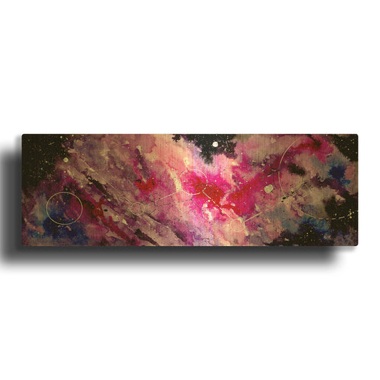 'Watercolor Nebula Fushia' By Craig Snodgrass Gold Metal Wall Art