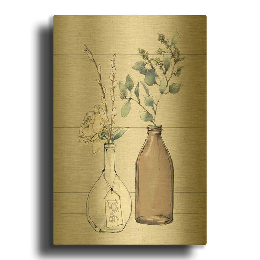 'Modern Farmhouse III Shiplap' By Anne Tavoletti Gold Metal Wall Art