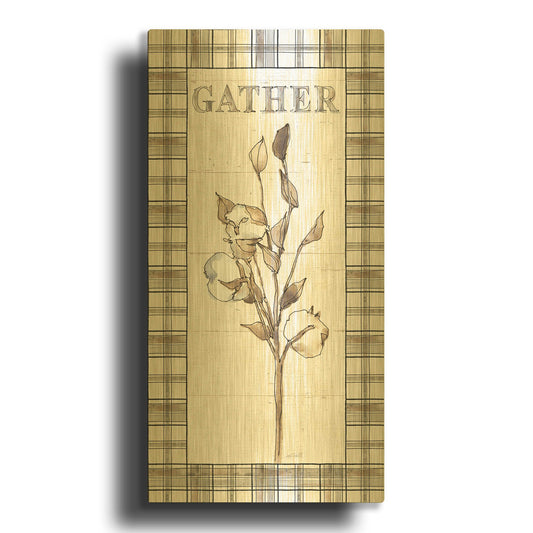 'Farm Memories X Gather' By Anne Tavoletti Gold Metal Wall Art