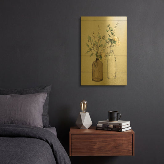 'Modern Farmhouse II Shiplap' By Anne Tavoletti Gold Metal Wall Art
