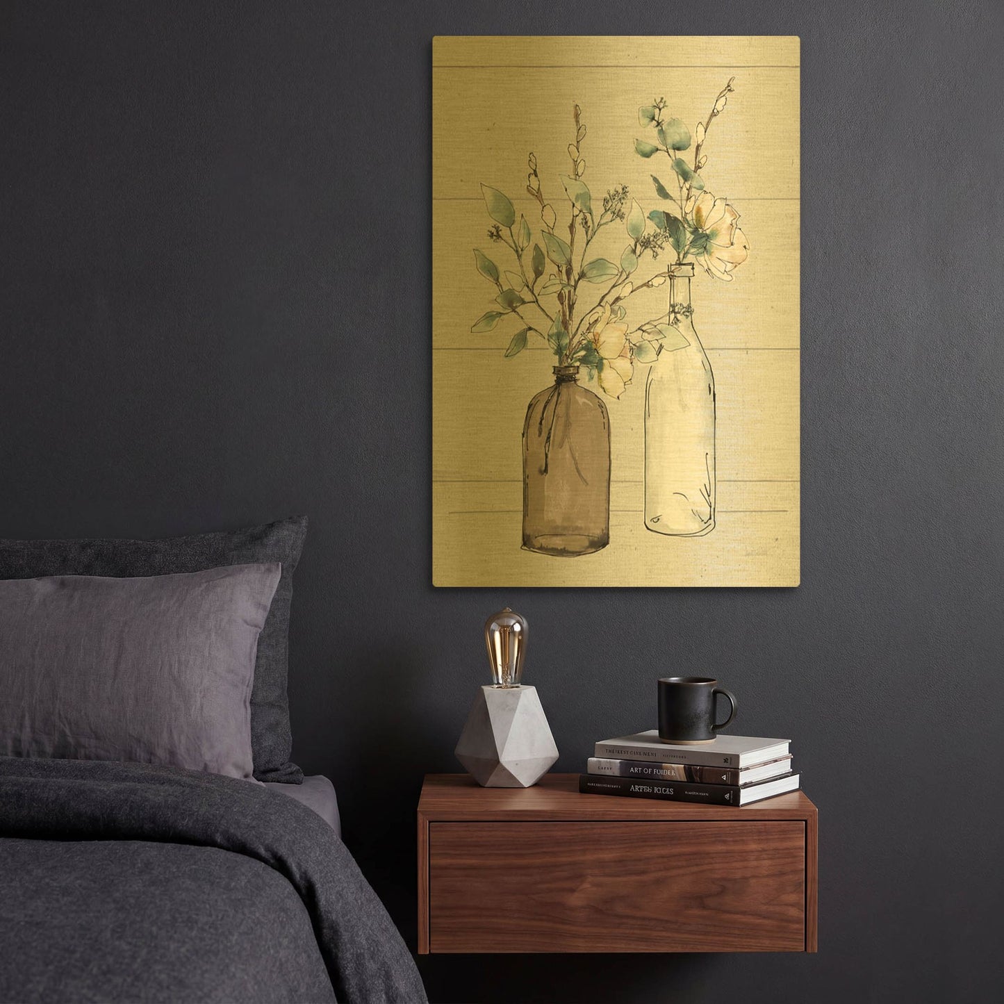 'Modern Farmhouse II Shiplap' By Anne Tavoletti Gold Metal Wall Art