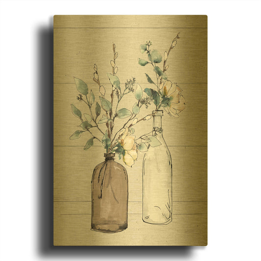 'Modern Farmhouse II Shiplap' By Anne Tavoletti Gold Metal Wall Art