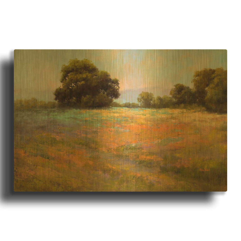 'Spring Meadow' By Alice Weil Gold Metal Wall Art