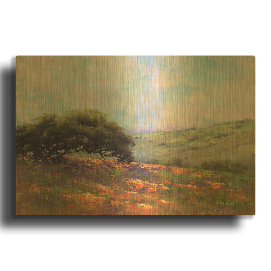 'Poppy Hill' By Alice Weil Gold Metal Wall Art