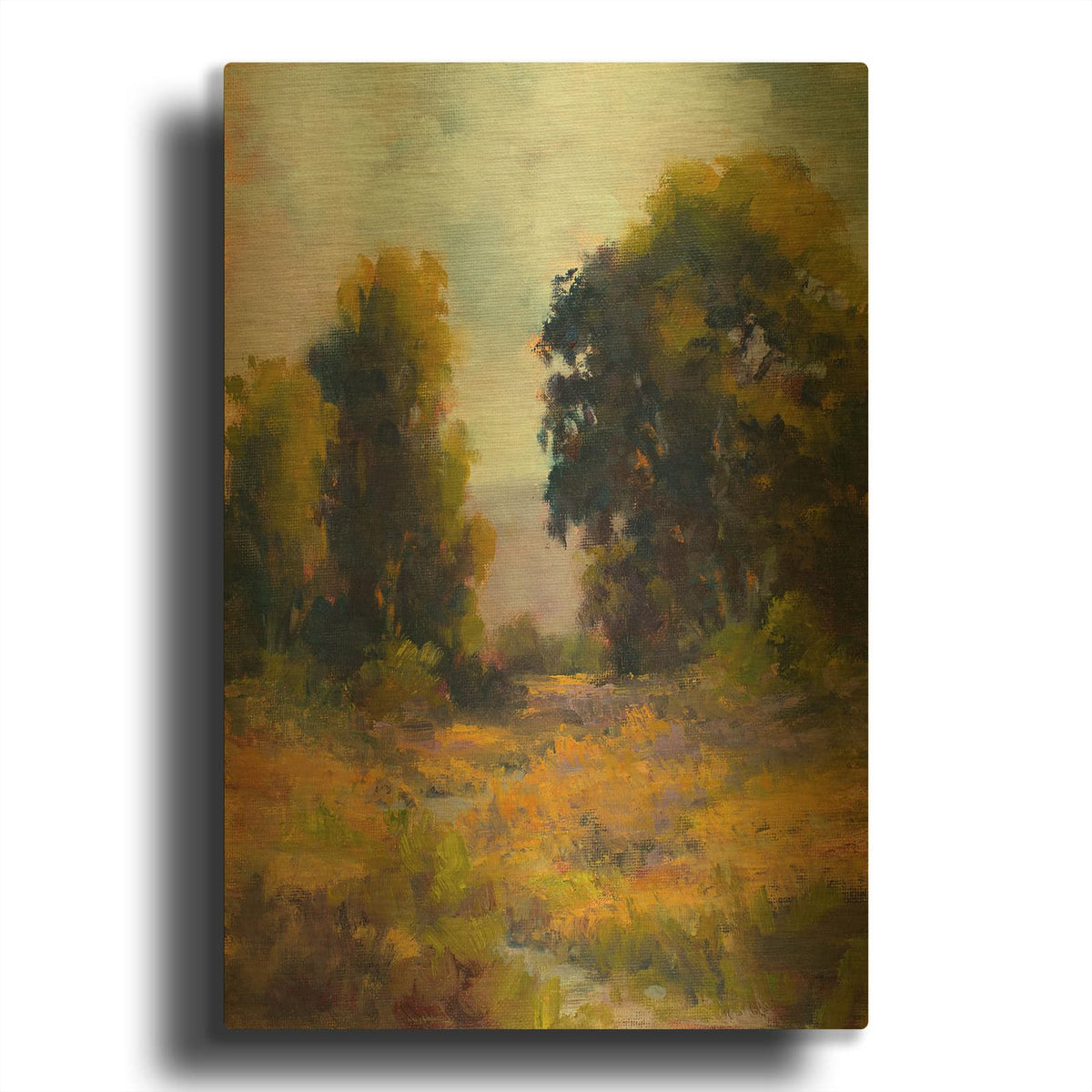 'Eucalyptus Path' By Alice Weil Gold Metal Wall Art